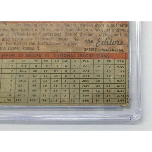 1958 Topps All Star - Warren Spahn - #494 Milwaukee Braves - CSG: 2.5 Good + - Picture 10 of 10